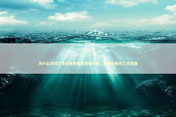 为什么你找了半天免费信息发布平台,最后反而花了大价钱 为什么你找了半天免费信息发布平台,最后反而花了大价钱 企业服务