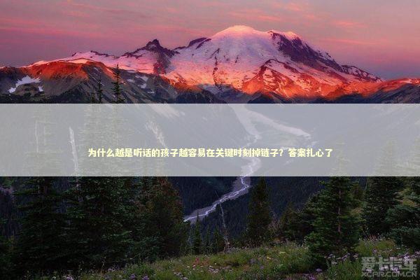为什么越是听话的孩子越容易在关键时刻掉链子？答案扎心了